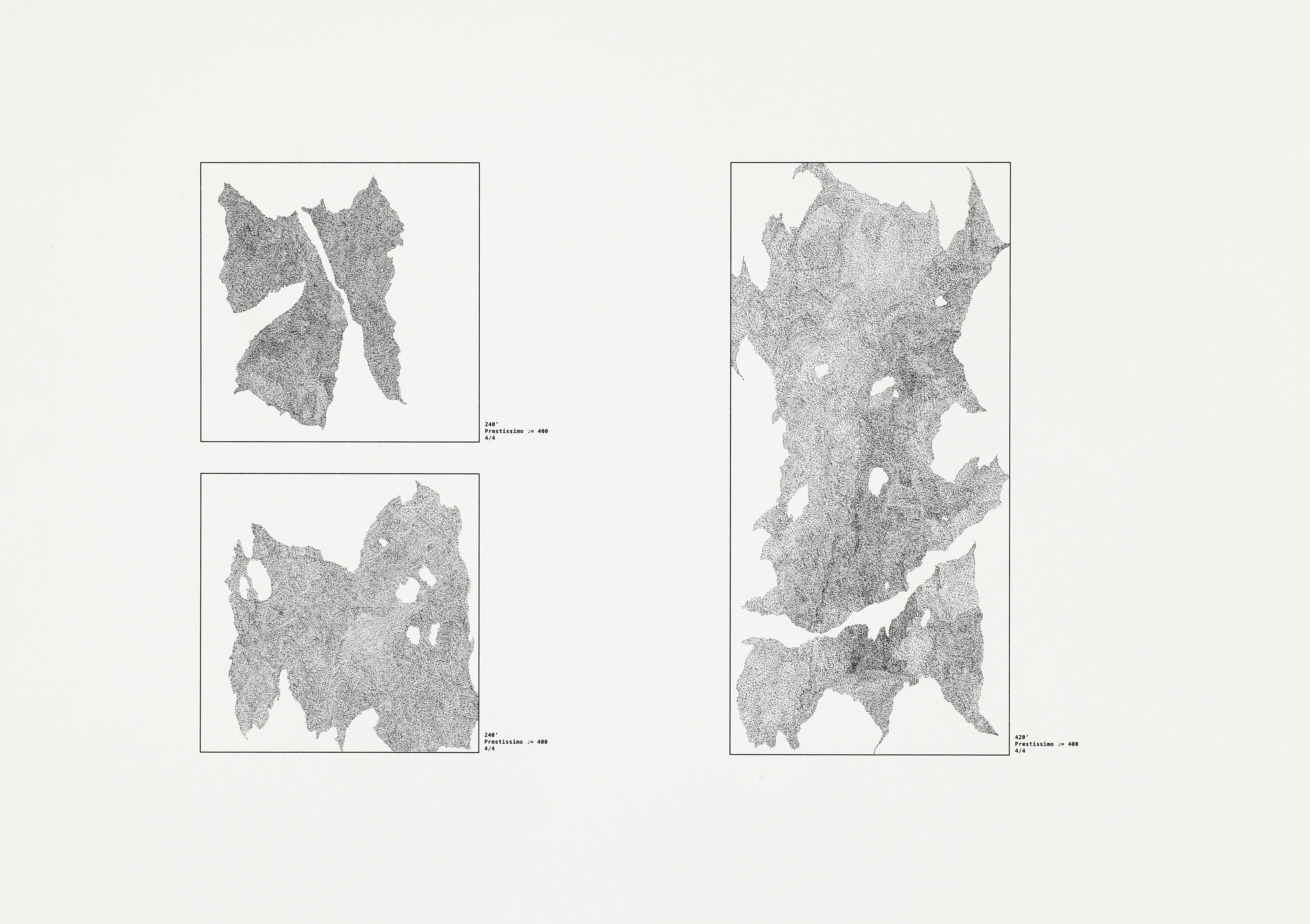 dessin_au_métronome_protocol 2, feutre pigmentaire et métronome sur papier cotton, 31cm×41cm, 2016